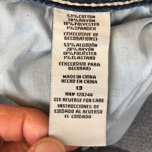 Wallflower Women's Jeans Size 13 Bootcut Blue Denim Frayed Hem Casual Retro Y2K - Picture 8 of 13